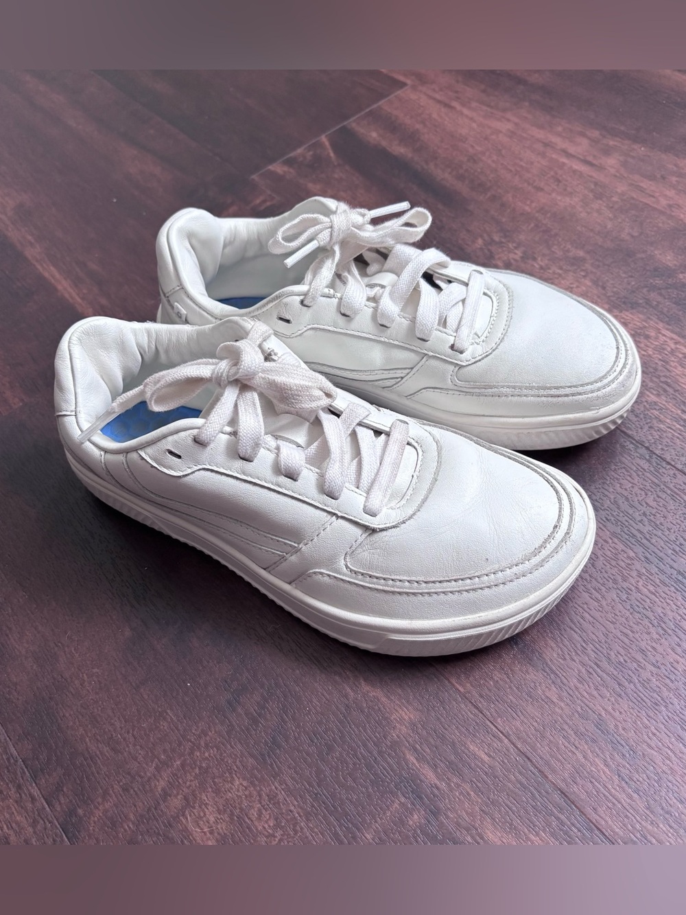 Flux Footwear Adapt Leather Trainer White Womens Size 7 Athletic Shoes Sneakers